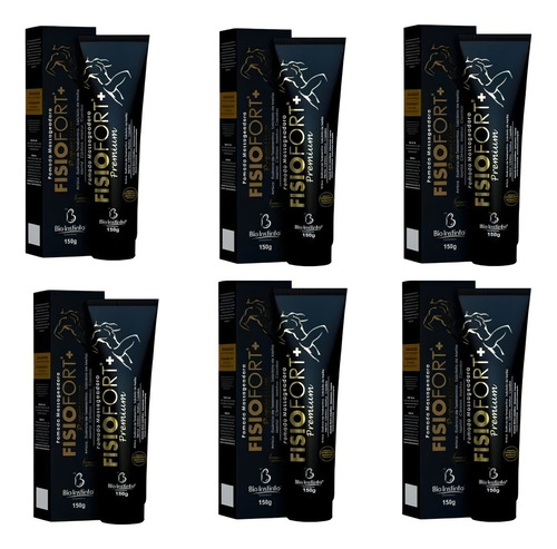 Kit 6 Pomada Massageadora Fisiofort + Premium Bio Instinto