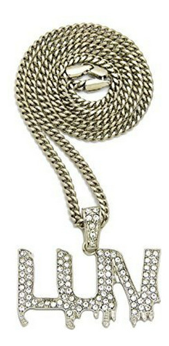 Colgante Luv Hombre Rapper Collar De Plata Hip Hop Cubano, C