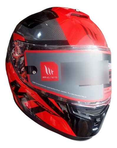 Casco Moto Mt Stinger Hummer Brave A1 Rojo Brillo -allmotors