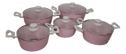 Set Bateria Juego Romania Roca Volcanica 5pc 12x Roc-5510 Rosa