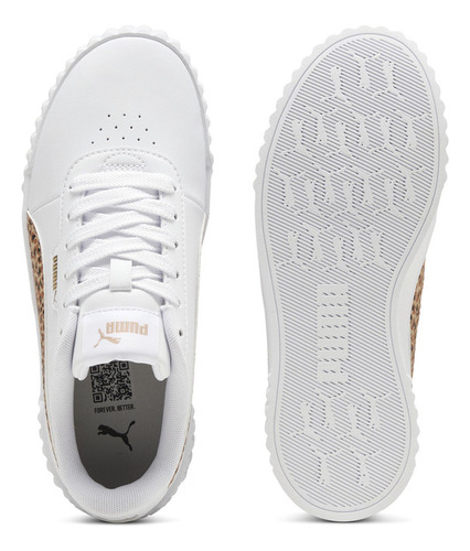 Zapatilla Puma Carina 3.0 Animal Jr Blanco Joven