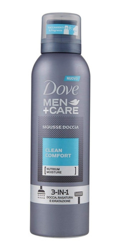 Imagen 1 de 2 de Crema De Afeitar Dove Men Care Shower Foam Clean 200 Ml 