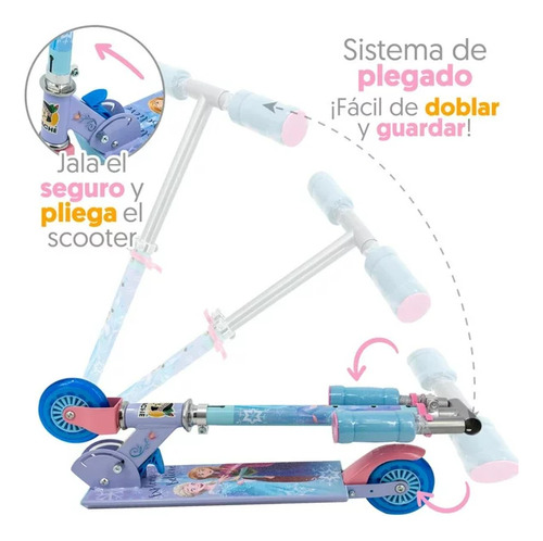 Apache Scooter Frozen Apache Plegable 100mm Color Azul/rosa