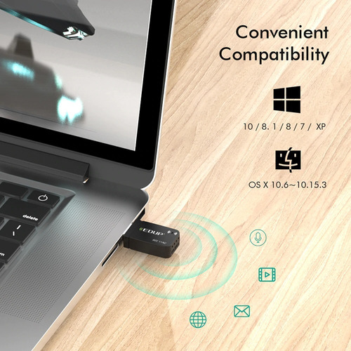Imagem 5 de 7 de Adaptador Wi-fi Dual Band 2.4 / 5ghz 1300mbps Ac 5g Wireless