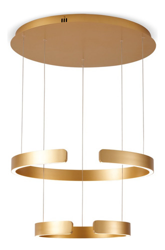 Lampara Colgante Led 80w Aro Anillo Aluminio Moderno Toluca Estructura Dorado