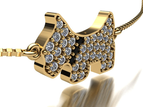 Colar Cachorro De Ouro 18k Imediata Cor Amarelo