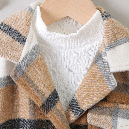 Traje De Abrigo A Cuadros Para Niñas Y Niños, Traje De Dos P
