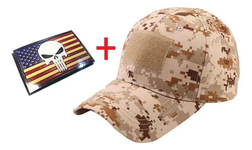 Gorra Operador Digital Desert + Parche Plástico Castigador Marrón Claro Regulable Desert Digital