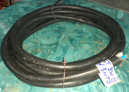 Retazo Cable St 3x8 Awg, Cobre, 4 Mtrs 35d., Usado