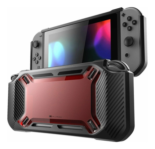 Imagen 2 de 9 de Estuche Potector Nintendo Switch Silicon Duro Rojo/azul