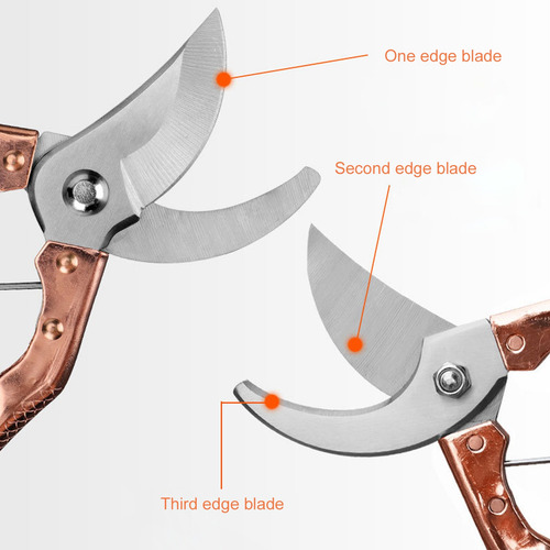 Imagen 3 de 9 de Tijeras De Podar De Acero Con Asas Ergonómicas