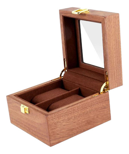 Caja De Reloj Para Hombre, Vitrina De Reloj De 2 Ranuras,