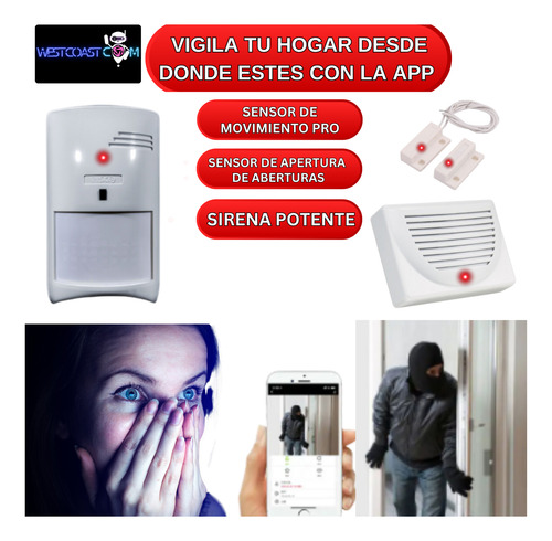 Kit De Alarma Premium Israeli Risco Completo App Y Teclado Blanco