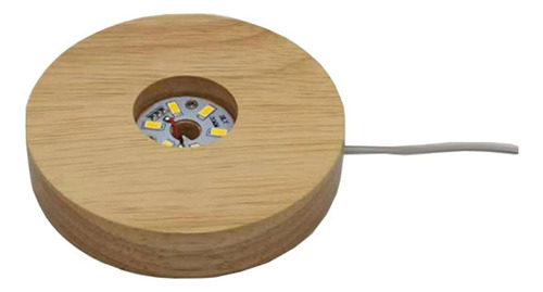 3 Lámpara De Con Base De Madera Led Con Puerto Luz