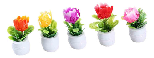 5x Mini Maceta Casa De Muñecas Planta Bonsái En Miniatura
