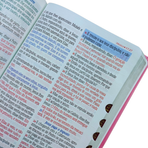 Biblia Rc Com Harpa 774 Hinos Letra Extra Gigante Texto Colorido Capa Luxo Rosa Claro Com Indice Lateral