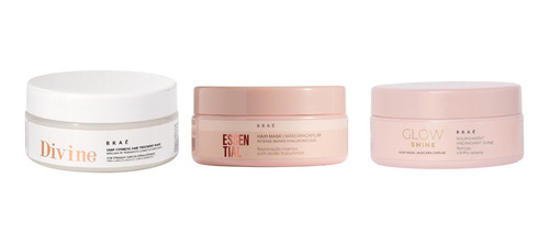 Kit Máscaras Braé Divine + Essential + Glow Shine + Brinde