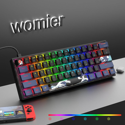 «teclado Womier 60% Para Juegos Wk61, Color Cremoso, Rgb Int