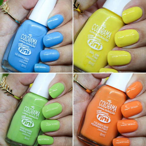 Kit Esmalte Colorama Fini 10 Cores Com Cheiro Lançamento