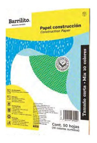 Block Papel Construccion Carta 50h Barrilito 7442pct /v