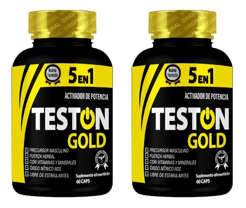 Combo 2 Teston Gold 5 En 1 | Vitaminas Para Hombre