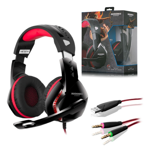 Audifono Gamer Led Con Microfono Warrior Mic Hg803 Micronics