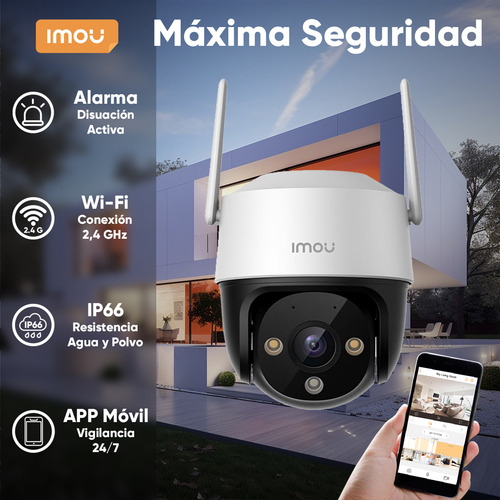 Imou Kit Videovigilancia 4 Cámaras Ip Ptz Wifi 2 Mp Ipc-s21fen Cruiser Se+ / Microfono Altavoz Y Visión Nocturna 24/7 + Disco Duro 3tb Grabación Continua + Dvr Turbo Hd 8mp 4k (ids-7204huhi-m1/s)
