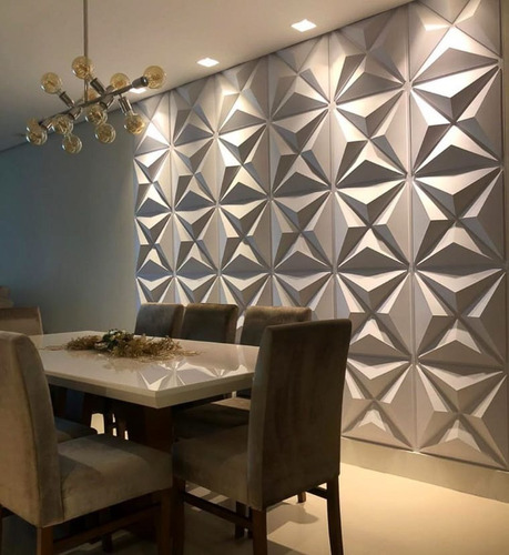 Imagem 5 de 10 de Placa Decorativa 3d Para Parede Revestimento 50x50 Kit 2m²
