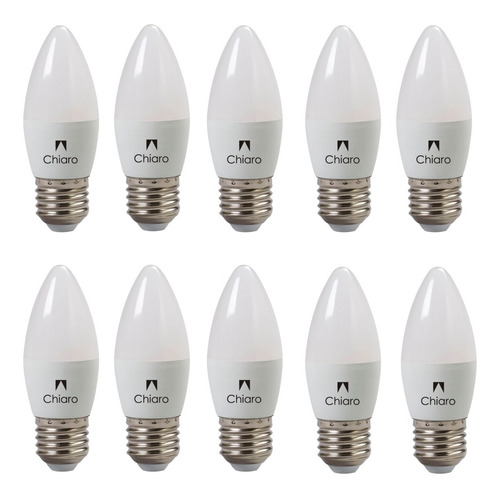 Pack 10 Lamparas Led Vela6w(60watts) E27 Rosca Común Mas Led