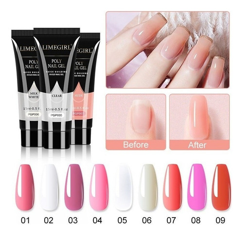 Polygel Kit 6w Lámpara Led Para Juego De Extensión De Uñas