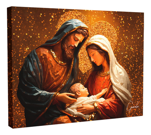 Quadro O Amor Da Sagrada Família | Moldura Interna 172x129