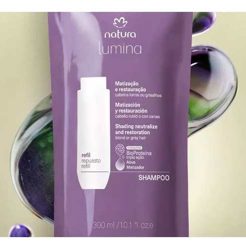 Shampoo Matizados Cabelos Loiros E Grisalhos Lumina Refil