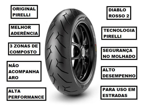 Pneu Pirelli Traseiro 140/70-17 66h Diablo Rosso 2 Mt - 03