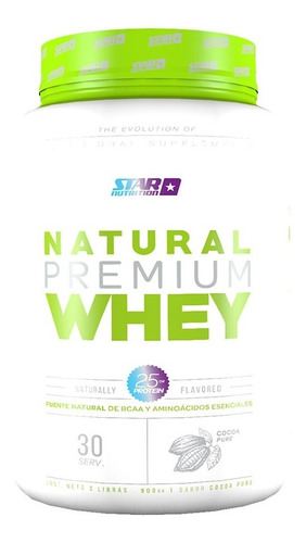 Natural Whey Protein 2 Lb Star Nutrition Apto Vegetariano Sabor Cacao