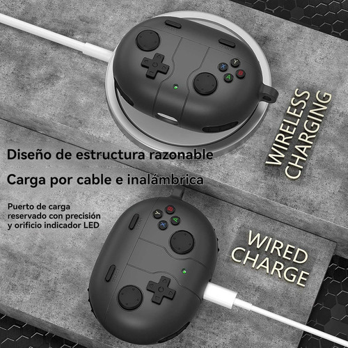 USDILU Funda Case Para Beats Studio Buds+ 2023 y Buds 2021 Uso Rudo Protector + Limpiador Juegos Carcasa Diseño Con Llavero Color Negro