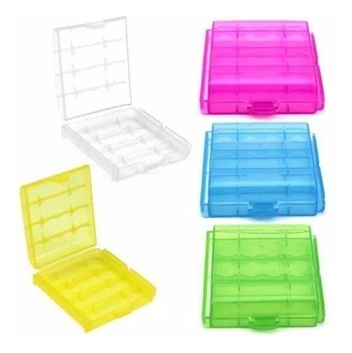 Case Porta Pilhas Colorido Aa E Aaa - Cores Variadas