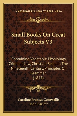 Libro Small Books On Great Subjects V3: Containing Vegeta...
