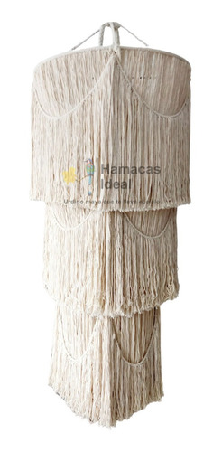 Lampara Macramé Cruda Doble Pastel 60cm Diametro X 120cm Lar