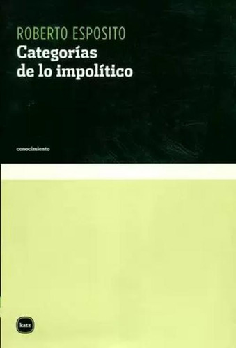 Libro Categorías De Lo Impolítico