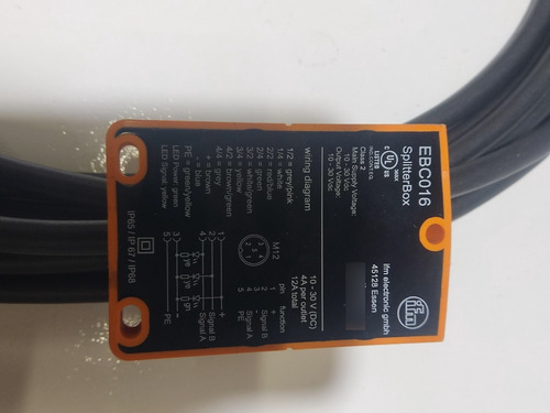 Ifm Conector P/ Sensor Ebc016 Cabo M12 12a 30 Vdc