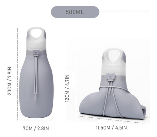Botella De Silicona Plegable A Prueba De Fugas De Gran Capac