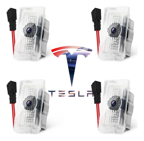Kvr For Tesla Door Logo Projector Lights, Fadeless Hd Quartz