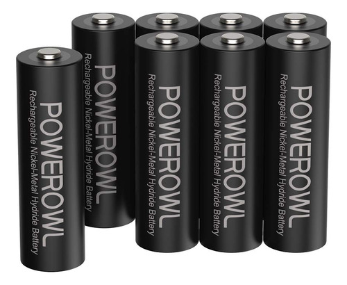 Powerowl Bateras Aa Recargables, Bateras De Alta Capacidad D