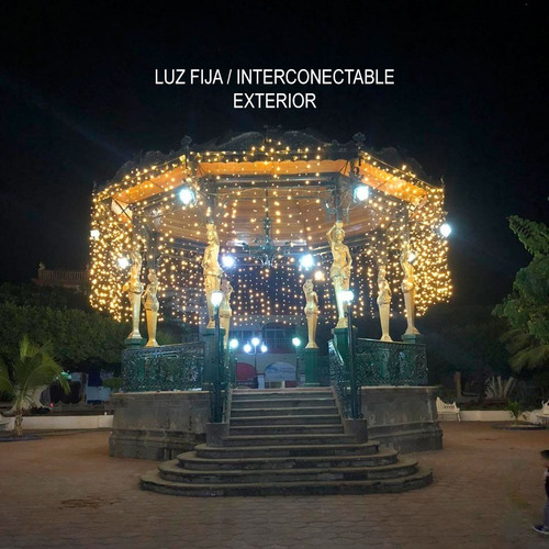 Imagen 4 de 7 de Cortina De Luces Led 3x3m Calido 300 Serie Luces Navideñas
