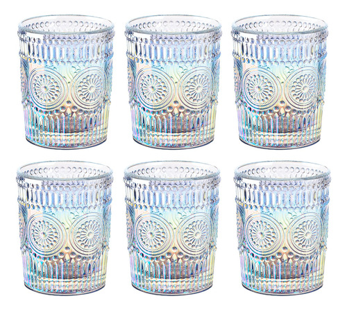 Joeyan Vasos Iridiscentes Vintage, Juego De Cristalera Con D