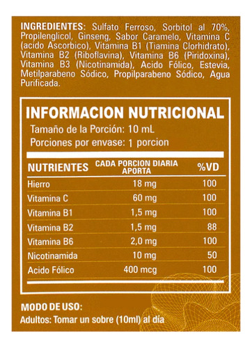 Multivitaminico Vitafer-l En Sachet Suplemento Dietario Sin Sabor