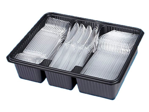 1 Caja Con 180 Piezas De Cubiertos De Plastico Transparente