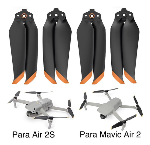 Hélices De Bajo Ruido 4 Piezas Para Dron Dji Mavic Air 2, 2s
