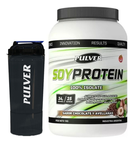 Soy Protein 1 Kg + Shaker 600ml Pulver - Chocolate-avellanas