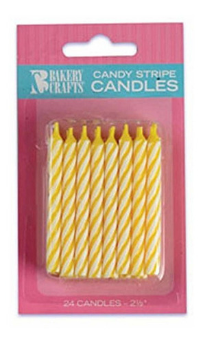 Oasis Fuente Candy Stripe Velas De Cumpleaños, 2.5 pulgadas,